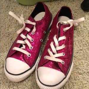 Size 2 Pink Glitter Converse